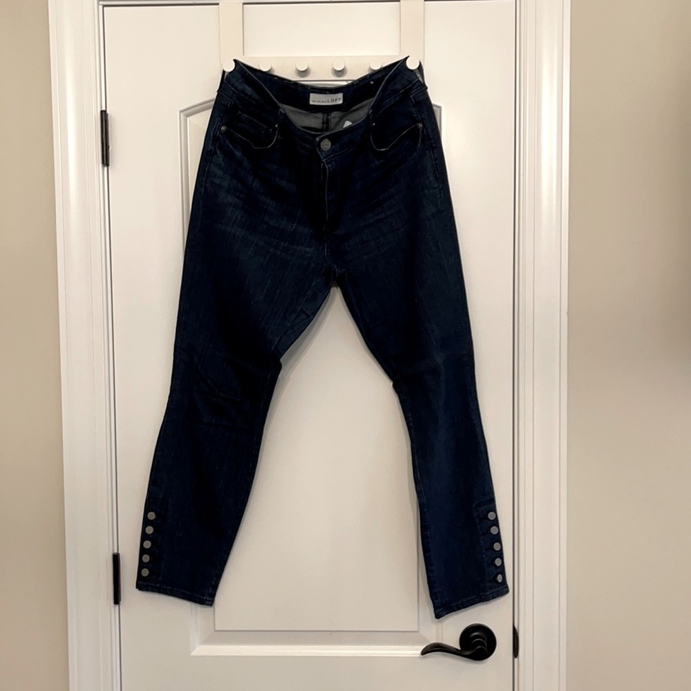 LOFT jeans with button detail